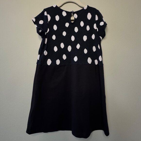 H&M Monster Cat Dress Girls 6-8 Velour Sequined Eyes & Paw Pockets Black Dots - Picture 2 of 8